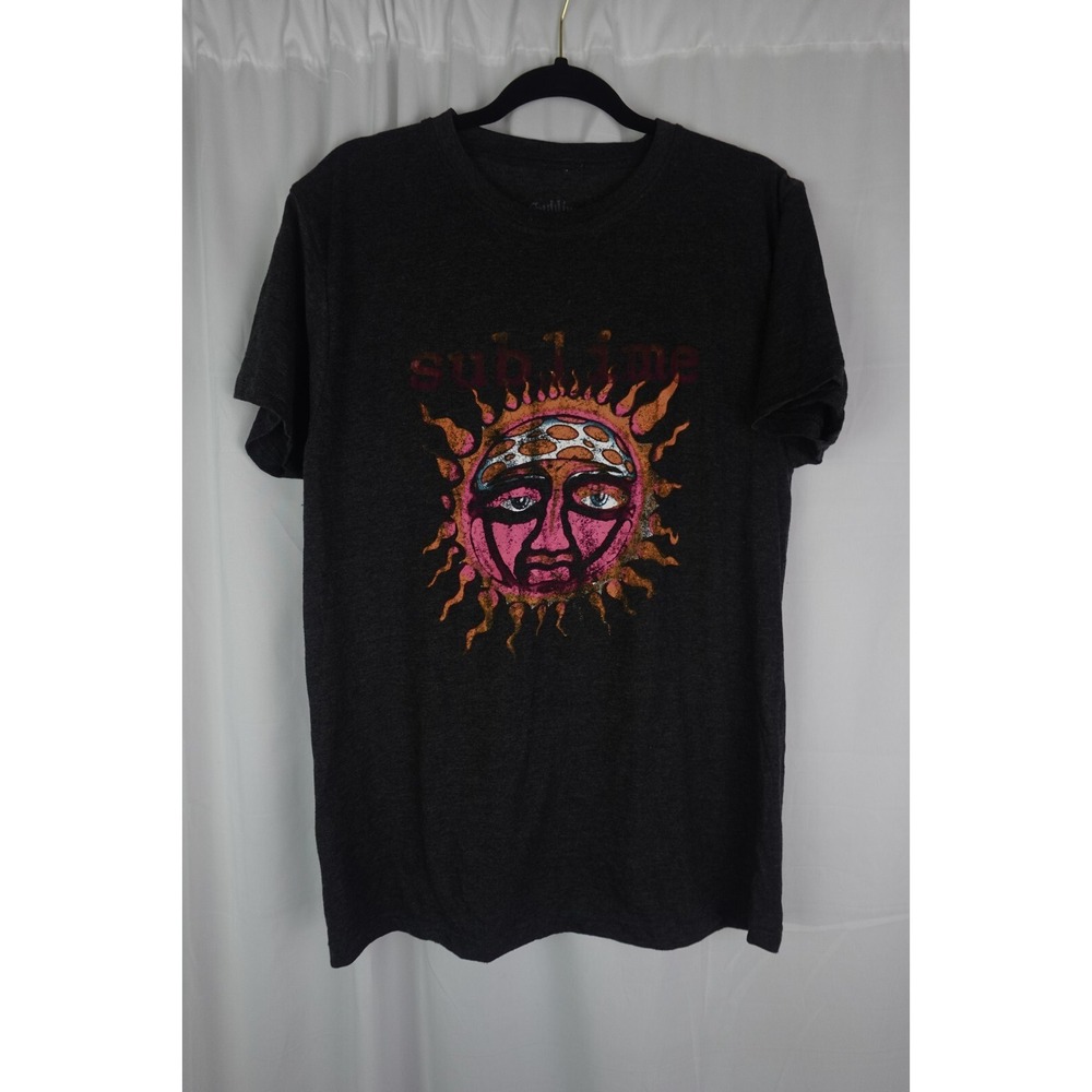 Sublime Graphic Print Tee Large Gray -Short Sleeve -Long Beach -Rock Womens